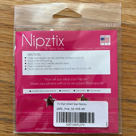 Tie dye velvet star pasties - Picture 2 of 2